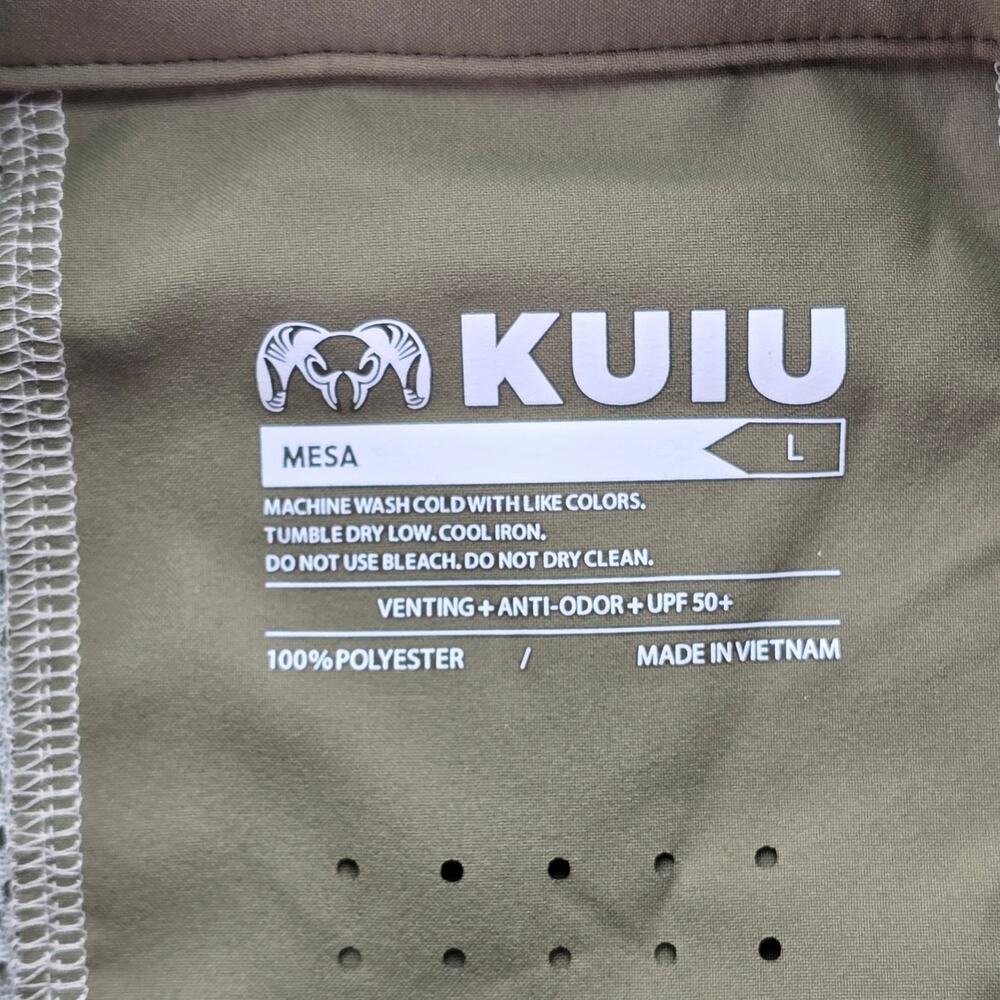 Kuiu Mesa Shirt Mens Large Khaki Performance Fishing Vented Long Sleeve Snap Up - Picture 4 of 7